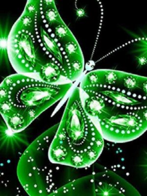 diamond-art-Πράσινη Πεταλούδα