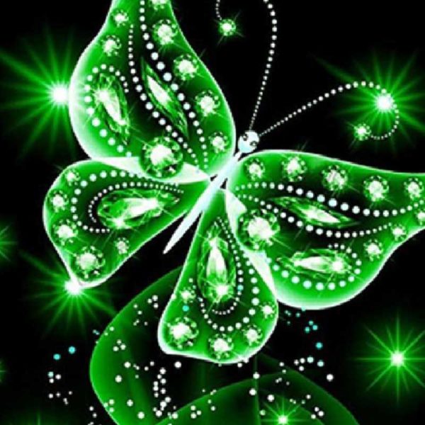 diamond-art-Πράσινη Πεταλούδα
