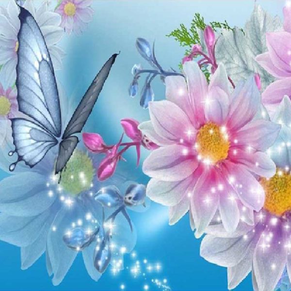 diamont-art-πεταλούδα/Λουλουδια