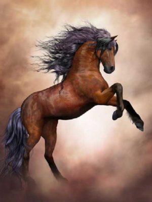diamont-art-Καφέ άλογο
