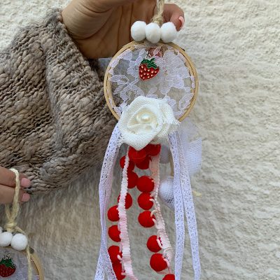 Μπομπονιέρα τελάρο φράουλα