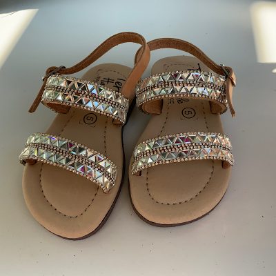 Παιδικά σανδάλια με ασημί καθρεφτη