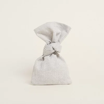 ΠΟΥΓΚΙ ΓΑΜΟΥ-ΒΑΠΤΙΣΗΣ ΣΕ ΥΦΑΣΜΑ ΓΚΡΙ ΜΕ ΑΣΗΜΙ LUREX