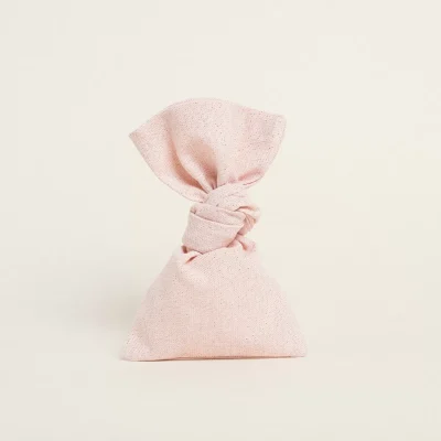 ΠΟΥΓΚΙ ΒΑΠΤΙΣΗΣ ΡΟΖ ΥΦΑΣΜΑ ΜΕ ΧΡΥΣΟ LUREX