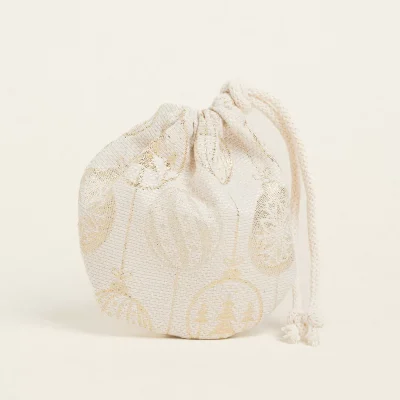 Πουγκί οβάλ με κορδόνι Χριστουγεννίατικες μπάλες