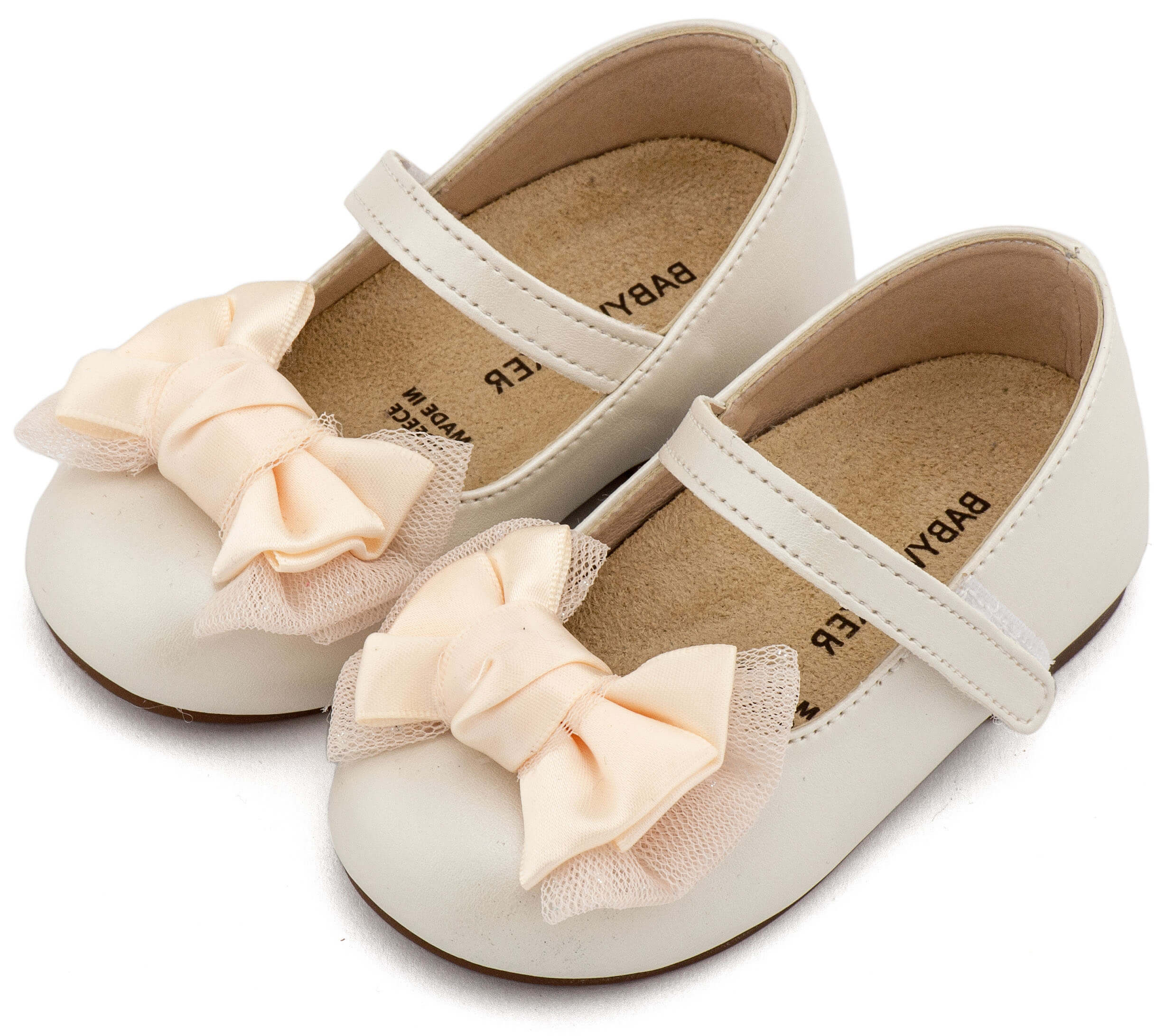 Γοβάκι Μονή Μπαρέτα Διακοσμημένη με Φιόγκο BS3599 Εκρού Δερμάτινο Γοβάκι Μονή Μπαρέτα με Διακοσμητική Σατέν φιόγκο Σε Εκρού Χρώμα