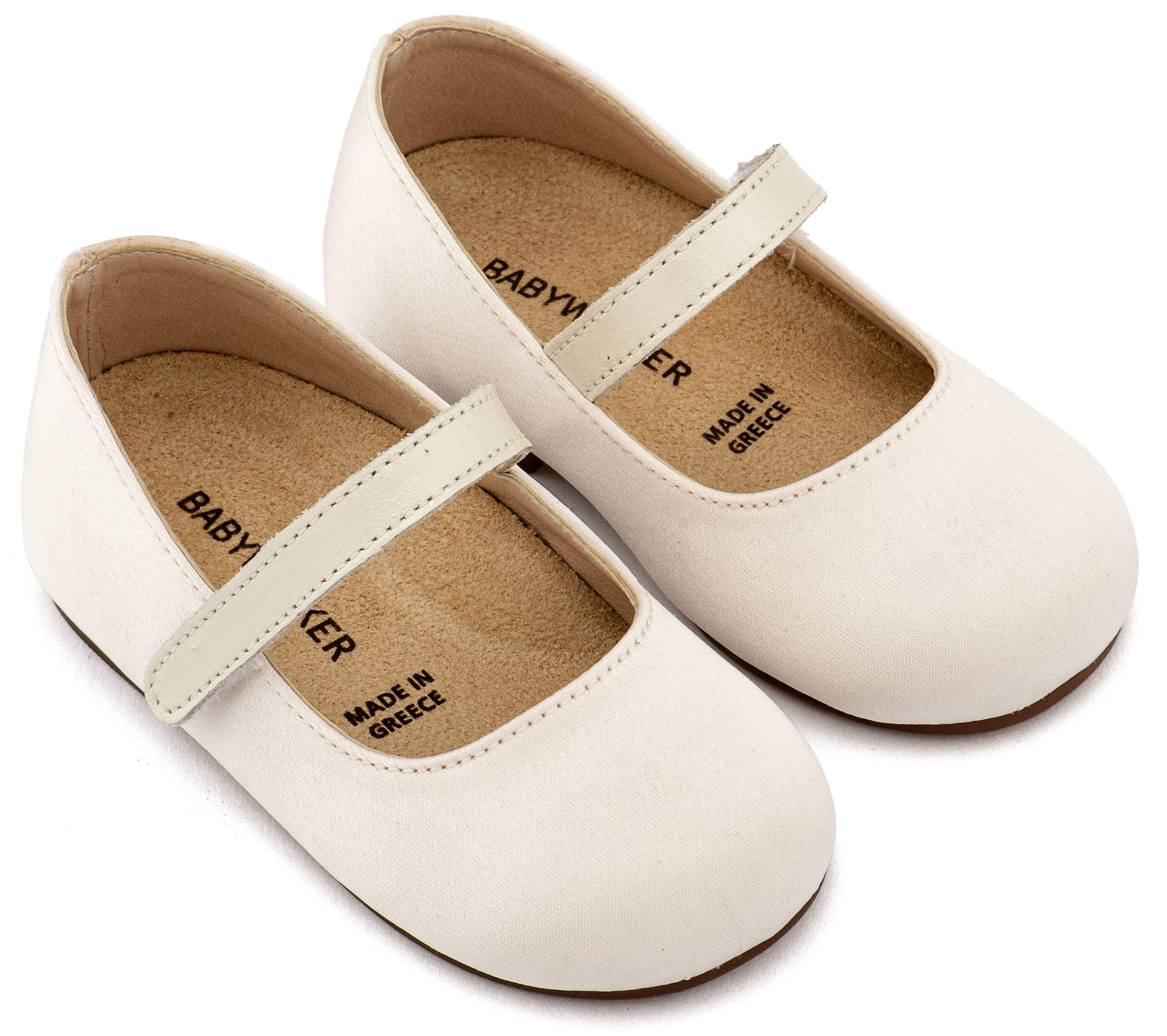 Γοβάκι Μονή Μπαρέτα BS3603 Εκρού Υφασμάτινο Γοβάκι Μονή Μπαρέτα από Σατέν Ύφασμα, Σε Εκρού Χρώμα