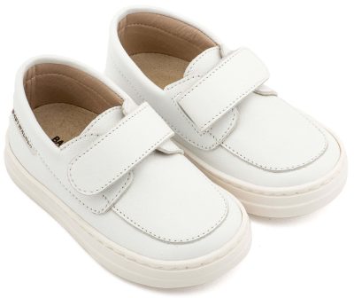 Δερμάτινο Μοκασίνι Μονή Μπαρέτα Χρατς από Δέρμα Νάπα σε Λευκό Χρώμα.