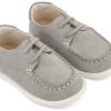 Καστόρινο Δετό Μοκασίνι με Δερμάτινο Κορδόνι σε Γκρι Χρώμα