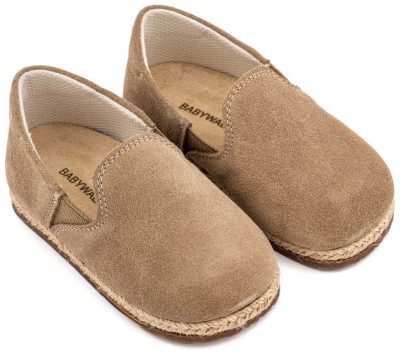 Καστόρινες Εσπαντρίγες με Λάστιχο από Δέρμα Suede Σε Πούρο Χρώμα