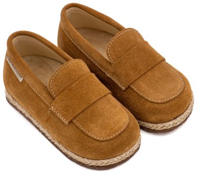 Καστόρινες Εσπαντρίγες από Δέρμα Suede σε Ταμπά Χρώμα