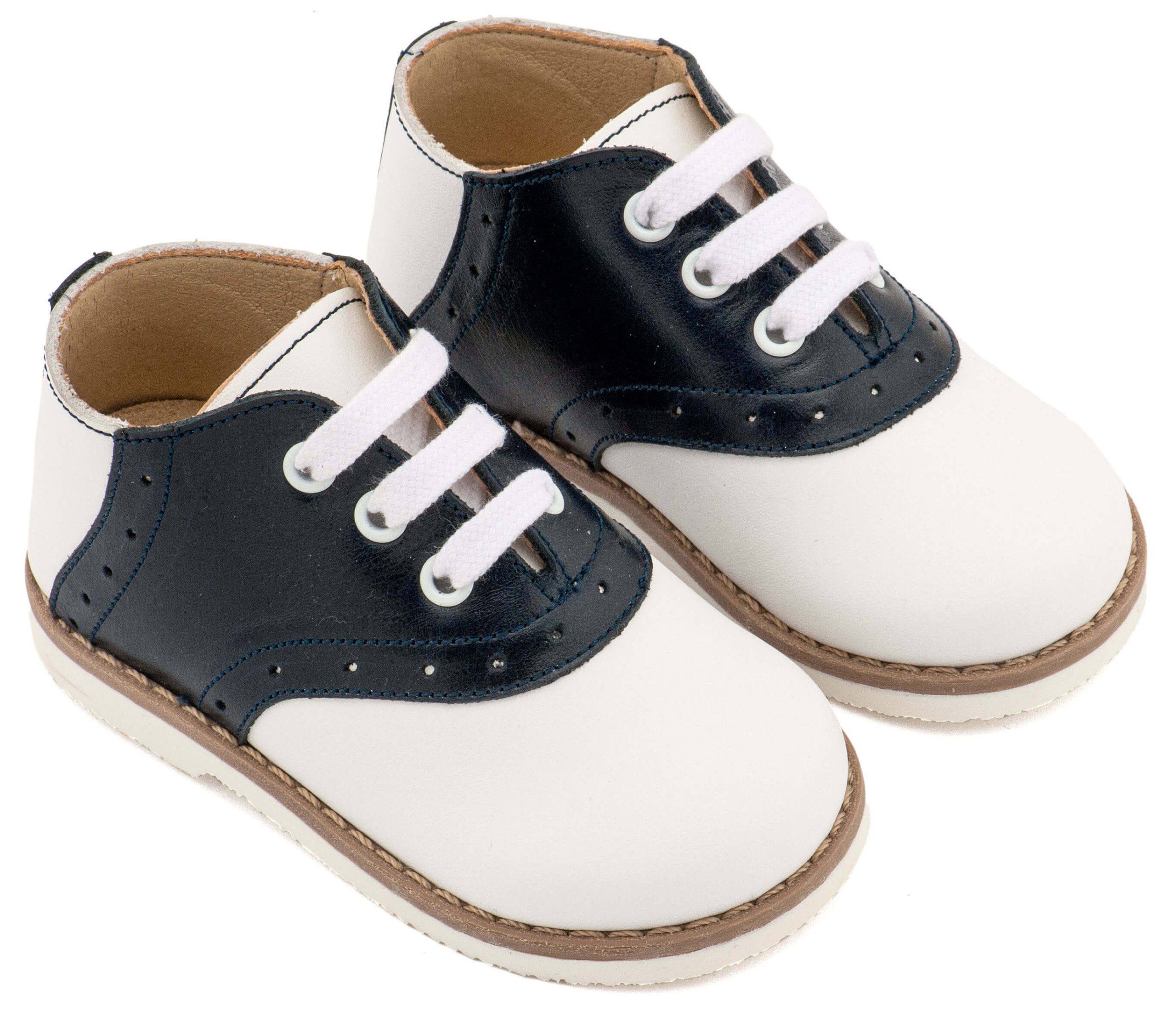 Δίχρωμο Δετό Brogue EXC5318 Λευκό Μπλε Δερμάτινο Δίχρωμο Δετό Brogue σε Λευκό Μπλε Χρώμα