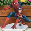 Χειροποίητη πασχαλινή αρωματική λαμπάδα Spider-Man σε ξύλινο διακοσμητικό ταμπλό με βάση . Ύψος 30 εκατοστά 
