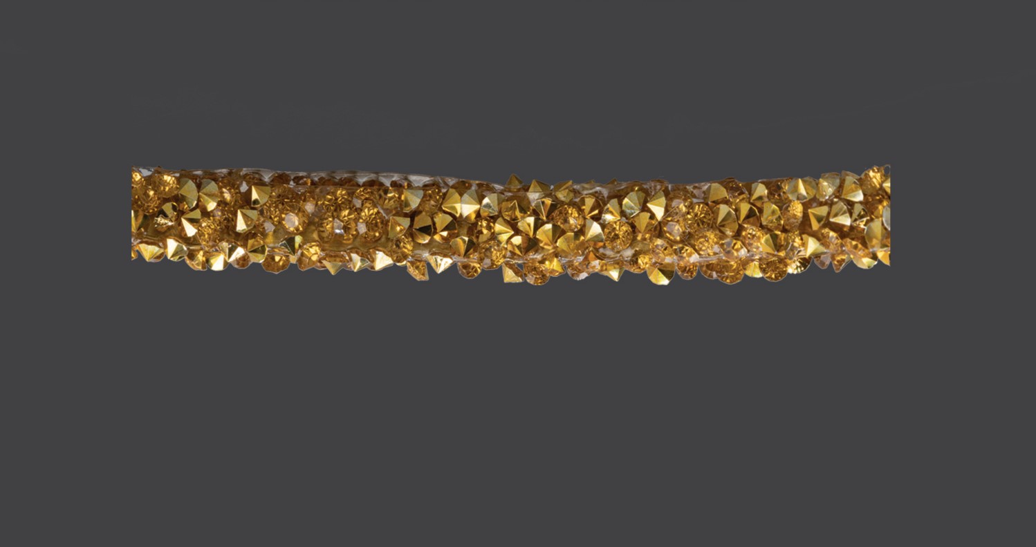 Στέφανα χρυσά με γκλίτερ στρας.