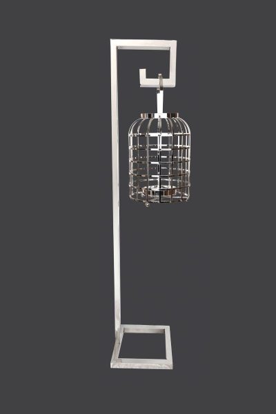 Κηροστάτης επιδαπέδιο φανάρι γάμου σε απόχρωση ασημί