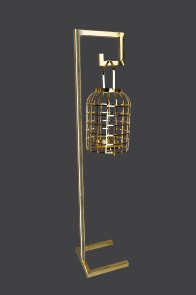 Κηροστάτης επιδαπέδιο φανάρι γάμου σε απόχρωση ροζ - χρυσό